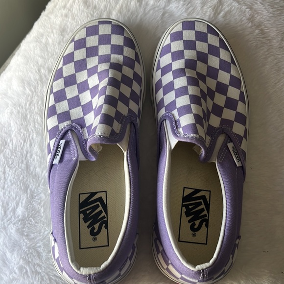 Vans Purple Checkered Slip On UNISEX - Picture 3 of 8
